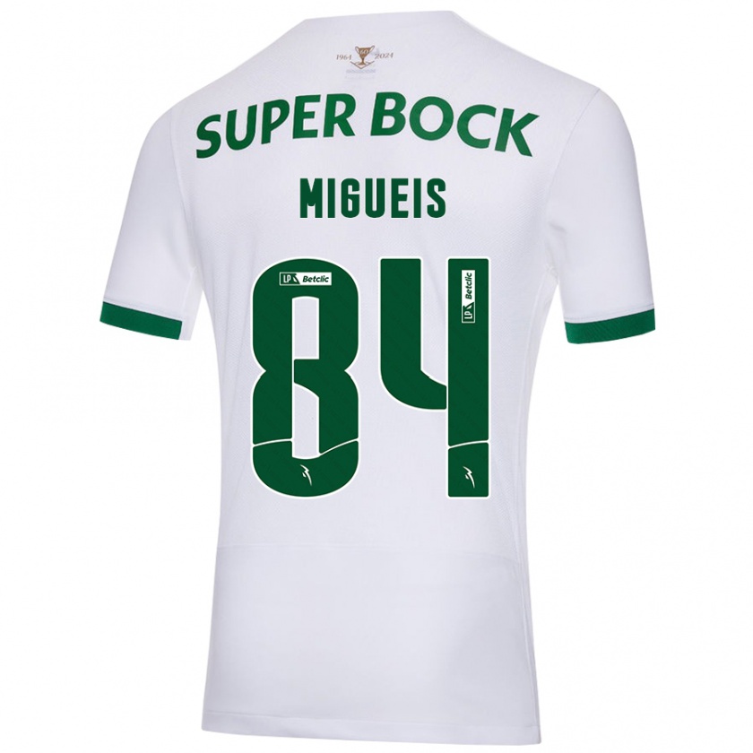 Kandiny Dames Pedro Miguéis #84 Wit Groen Uitshirt Uittenue 2024/25 T-Shirt