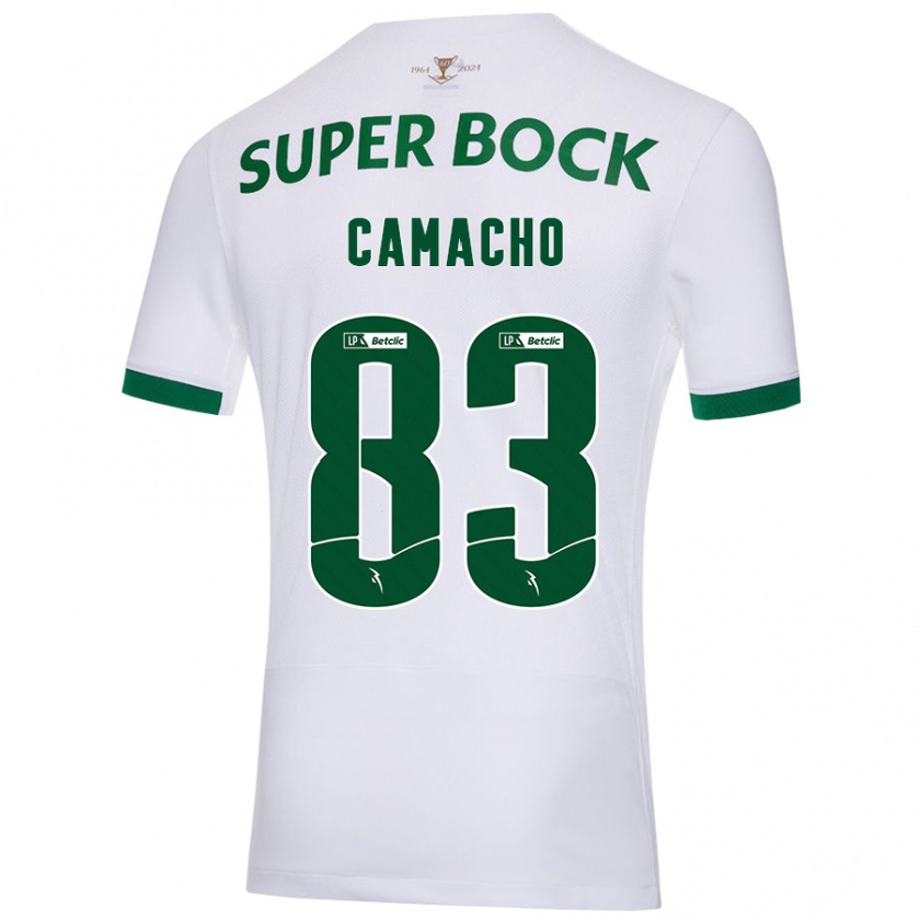 Kandiny Mujer Camiseta Rafael Camacho #83 Blanco Verde 2ª Equipación 2024/25 La Camisa