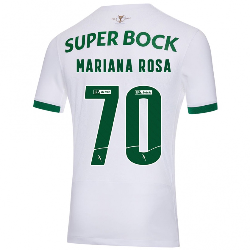 Kandiny Mujer Camiseta Mariana Silva Pinto Vilaça Da Rosa #70 Blanco Verde 2ª Equipación 2024/25 La Camisa