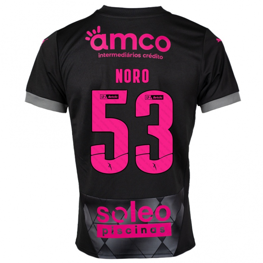 Kandiny Mujer Camiseta Jonatás Noro #53 Negro Rosa 2ª Equipación 2024/25 La Camisa