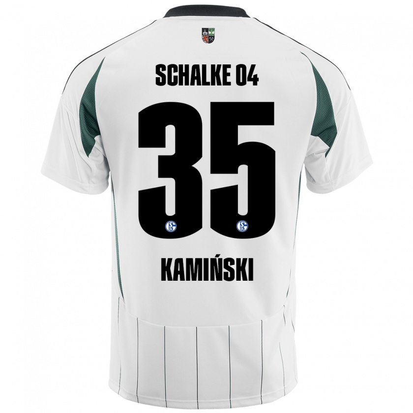 Kandiny Dames Marcin Kaminski #35 Wit Groen Uitshirt Uittenue 2024/25 T-Shirt België