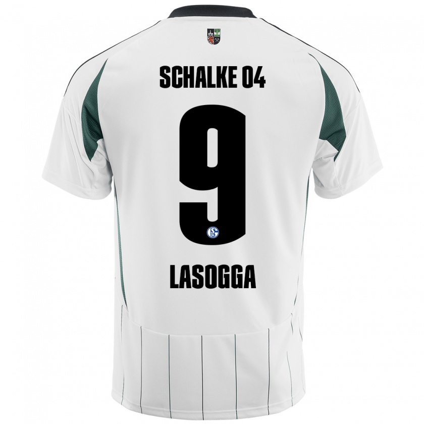 Kandiny Damen Pierre-Michel Lasogga #9 Weiß Grün Auswärtstrikot Trikot 2024/25 T-Shirt Österreich