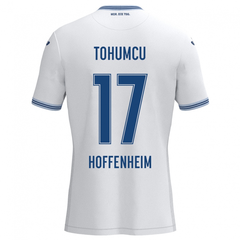 Kandiny Mujer Camiseta Umut Tohumcu #17 Blanco Azul 2ª Equipación 2024/25 La Camisa