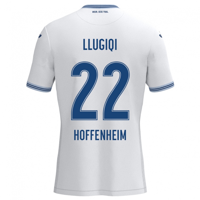 Kandiny Damen Arian Llugiqi #22 Weiß Blau Auswärtstrikot Trikot 2024/25 T-Shirt Österreich