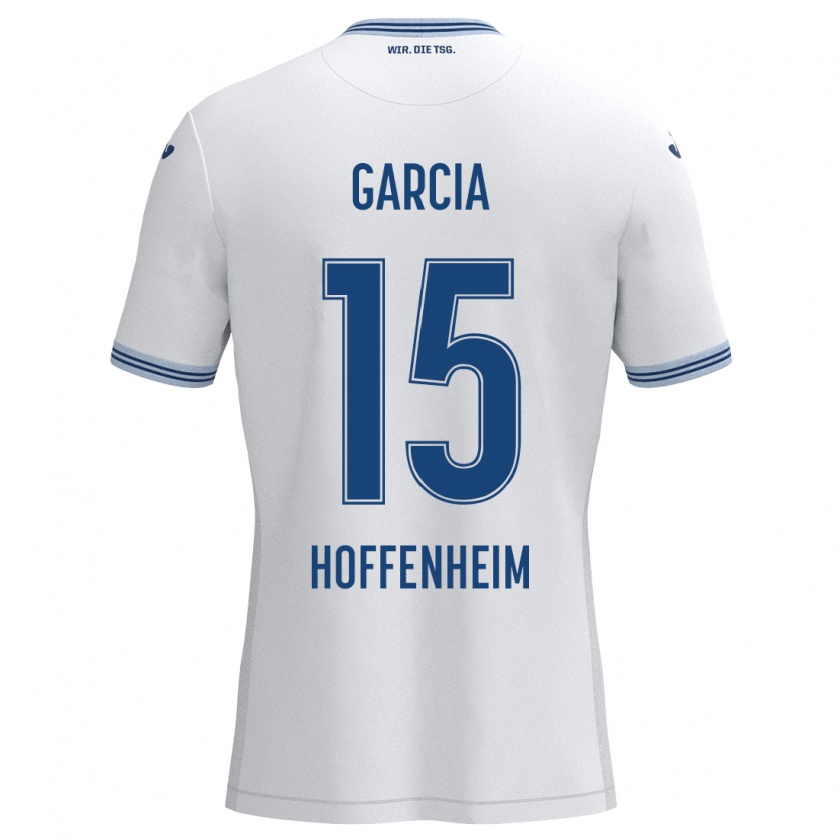 Kandiny Mujer Camiseta Marta Cazalla Garcia #15 Blanco Azul 2ª Equipación 2024/25 La Camisa México