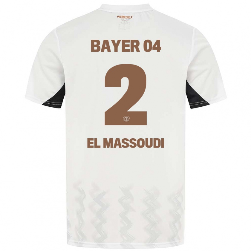 Kandiny Donna Maglia Nassim El Massoudi #2 Bianco Nero Kit Gara Away 2024/25 Maglietta