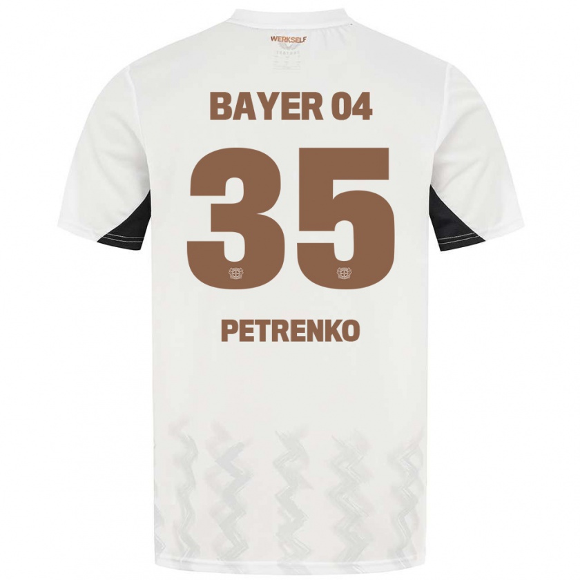 Kandiny Donna Maglia Oleksandr Petrenko #35 Bianco Nero Kit Gara Away 2024/25 Maglietta