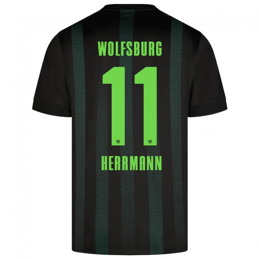 Kandiny Mujer Camiseta Max Herrmann #11 Verde Oscuro 2ª Equipación 2024/25 La Camisa