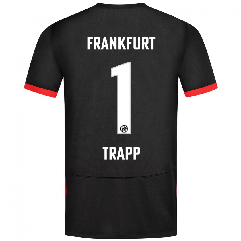 Kandiny Dames Kevin Trapp #1 Zwart Uitshirt Uittenue 2024/25 T-Shirt