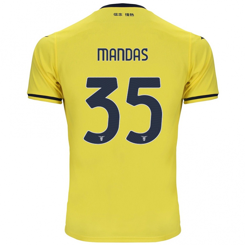 Kandiny Dames Christos Mandas #35 Geel Uitshirt Uittenue 2024/25 T-Shirt