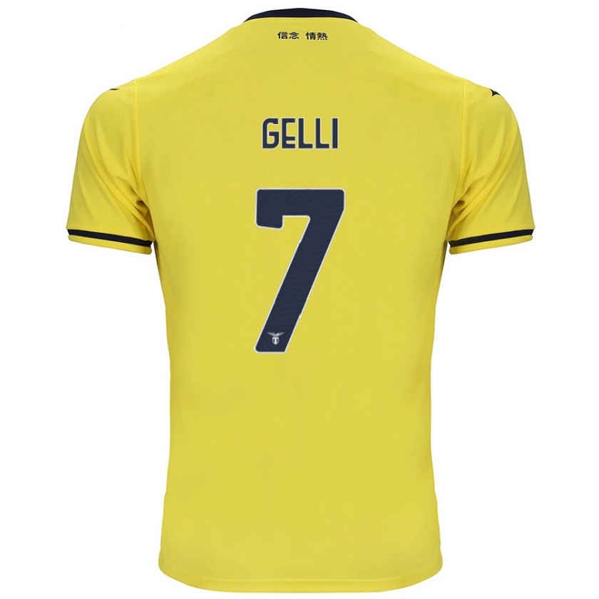 Kandiny Dames Valerio Gelli #7 Geel Uitshirt Uittenue 2024/25 T-Shirt