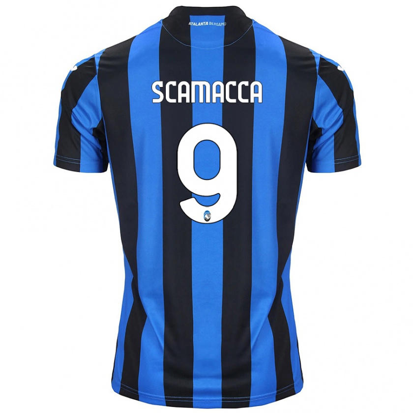 Kandiny Kinder Gianluca Scamacca #9 Blau Schwarz Heimtrikot Trikot 2024/25 T-Shirt Österreich