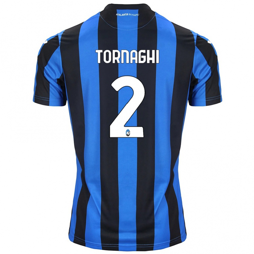 Kandiny Kinderen Pietro Tornaghi #2 Blauw Zwart Thuisshirt Thuistenue 2024/25 T-Shirt