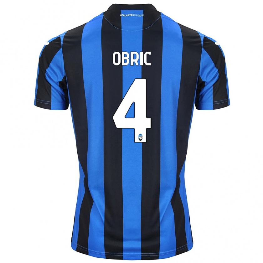 Kandiny Bambino Maglia Relja Obric #4 Blu Nero Kit Gara Home 2024/25 Maglietta