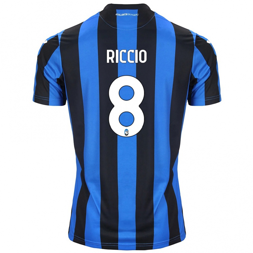 Kandiny Kinder Lorenzo Riccio #8 Blau Schwarz Heimtrikot Trikot 2024/25 T-Shirt Österreich