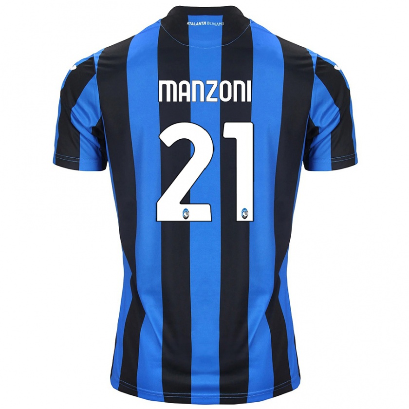 Kandiny Kinderen Alberto Manzoni #21 Blauw Zwart Thuisshirt Thuistenue 2024/25 T-Shirt