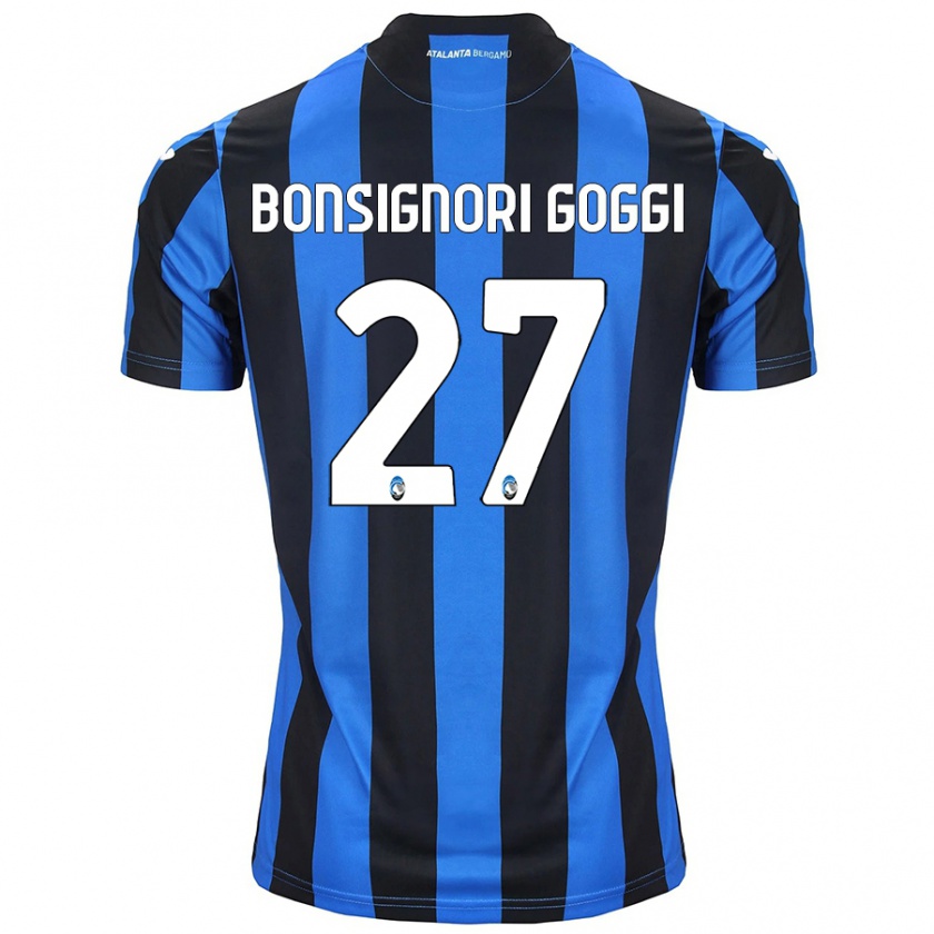 Kandiny Kinderen Lorenzo Bonsignori Goggi #27 Blauw Zwart Thuisshirt Thuistenue 2024/25 T-Shirt