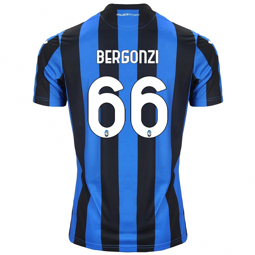 Kandiny Kinderen Federico Bergonzi #66 Blauw Zwart Thuisshirt Thuistenue 2024/25 T-Shirt