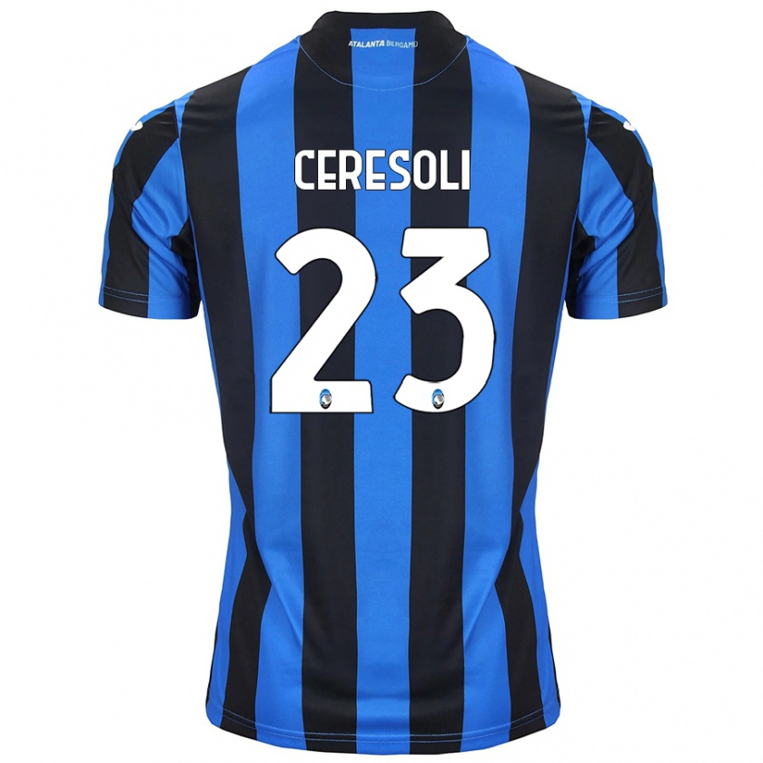 Kandiny Bambino Maglia Andrea Ceresoli #23 Blu Nero Kit Gara Home 2024/25 Maglietta