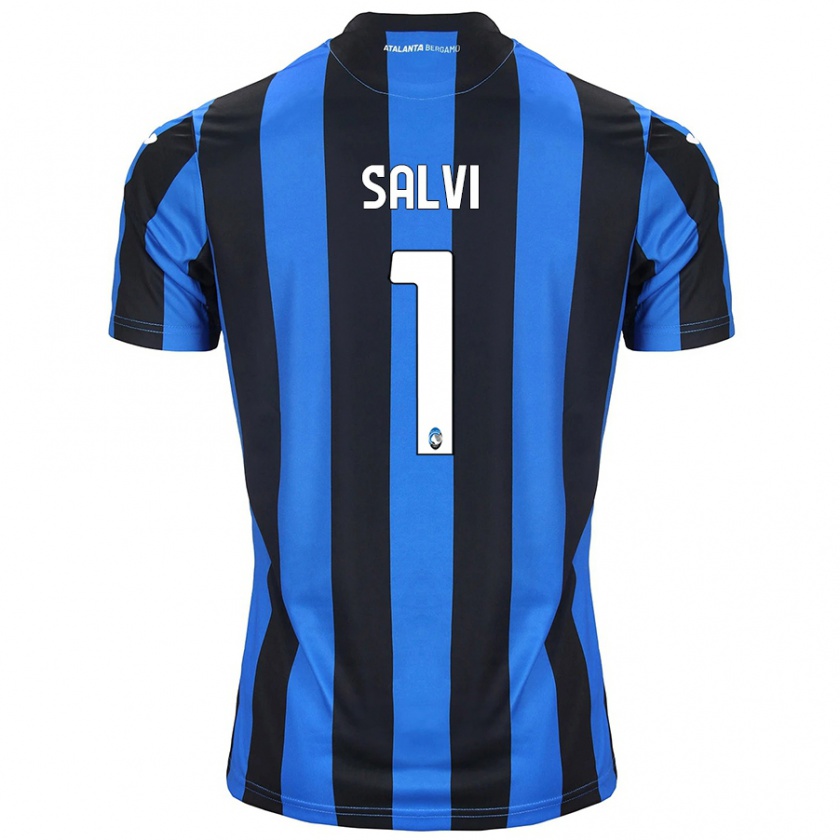 Kandiny Bambino Maglia Margherita Salvi #1 Blu Nero Kit Gara Home 2024/25 Maglietta