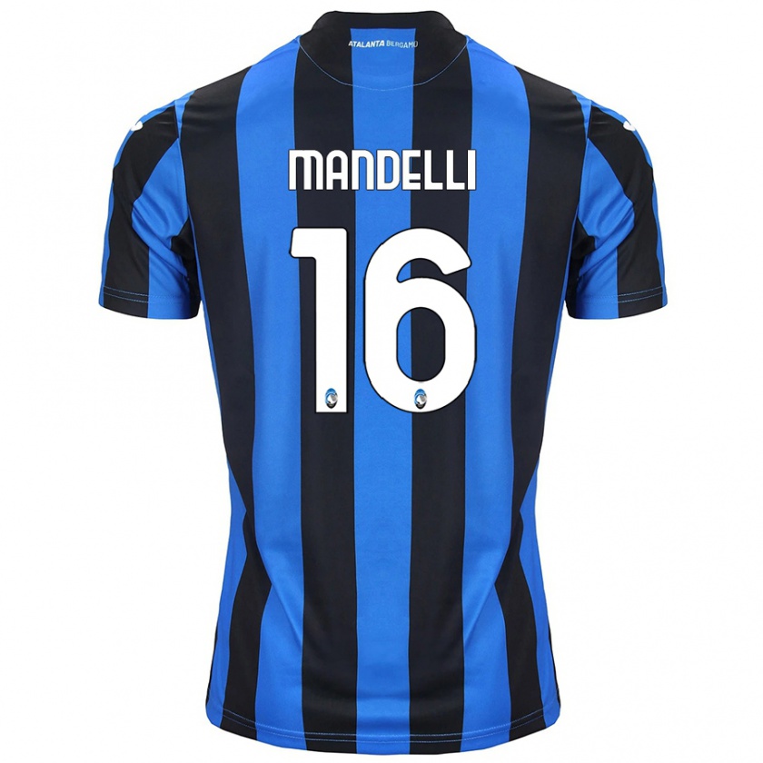 Kandiny Bambino Maglia Giulia Mandelli #16 Blu Nero Kit Gara Home 2024/25 Maglietta