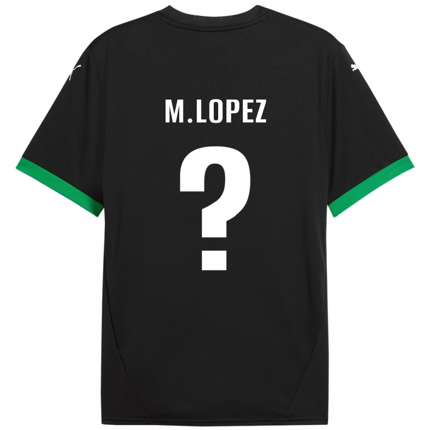 Kandiny Kinderen Maxime López #0 Zwart Donkergroen Thuisshirt Thuistenue 2024/25 T-Shirt