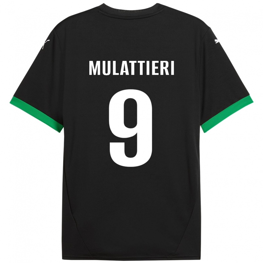 Kandiny Niño Camiseta Samuele Mulattieri #9 Negro Verde Oscuro 1ª Equipación 2024/25 La Camisa México