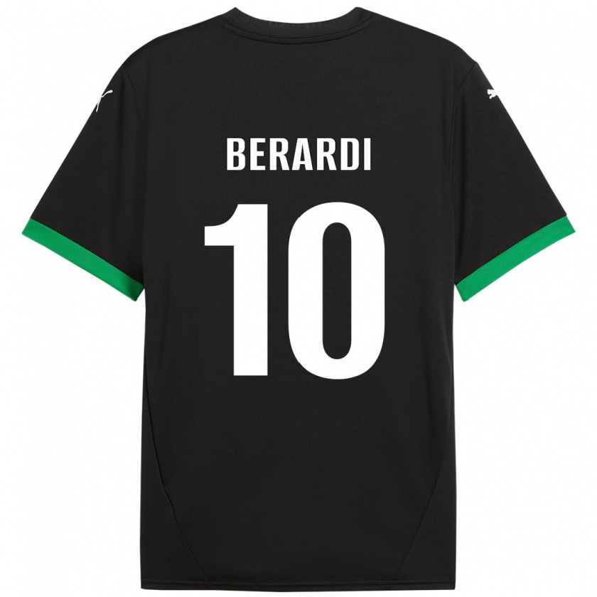 Kandiny Niño Camiseta Domenico Berardi #10 Negro Verde Oscuro 1ª Equipación 2024/25 La Camisa