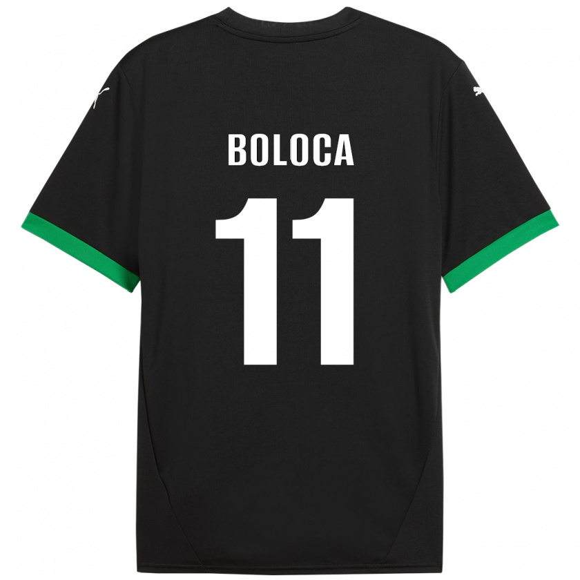 Kandiny Niño Camiseta Daniel Boloca #11 Negro Verde Oscuro 1ª Equipación 2024/25 La Camisa