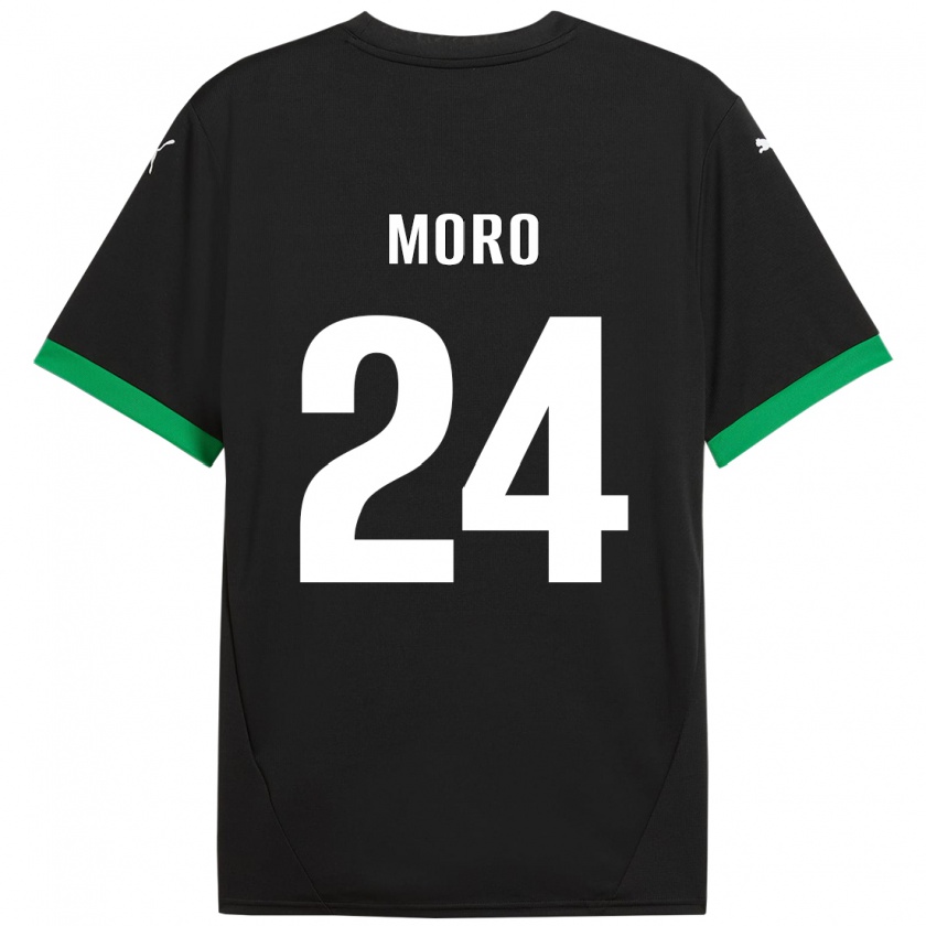 Kandiny Kinderen Luca Moro #24 Zwart Donkergroen Thuisshirt Thuistenue 2024/25 T-Shirt