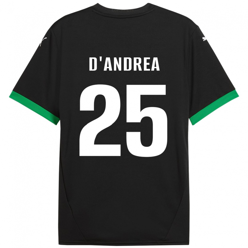 Kandiny Kinderen Luca D'andrea #25 Zwart Donkergroen Thuisshirt Thuistenue 2024/25 T-Shirt