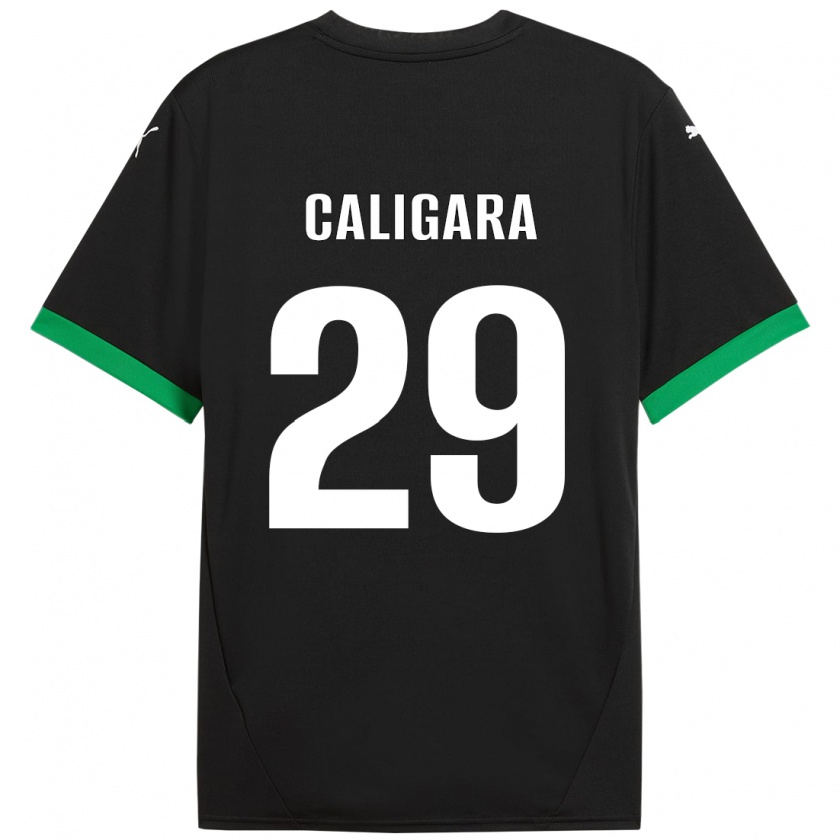 Kandiny Niño Camiseta Fabrizio Caligara #29 Negro Verde Oscuro 1ª Equipación 2024/25 La Camisa México