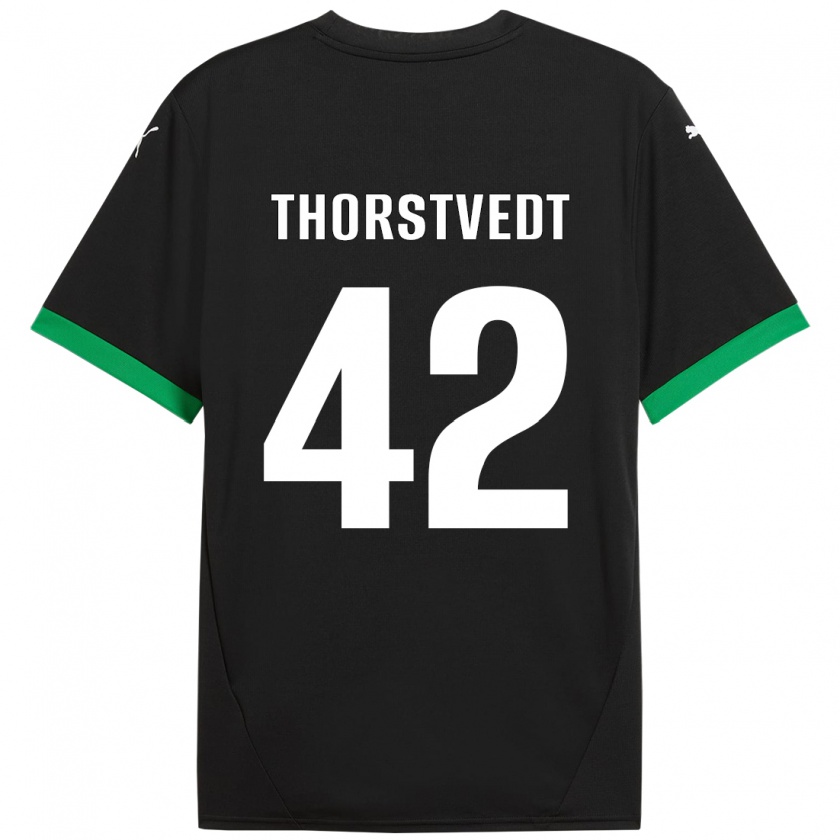 Kandiny Criança Camisola Kristian Thorstvedt #42 Preto Verde Escuro Principal 2024/25 Camisa Brasil