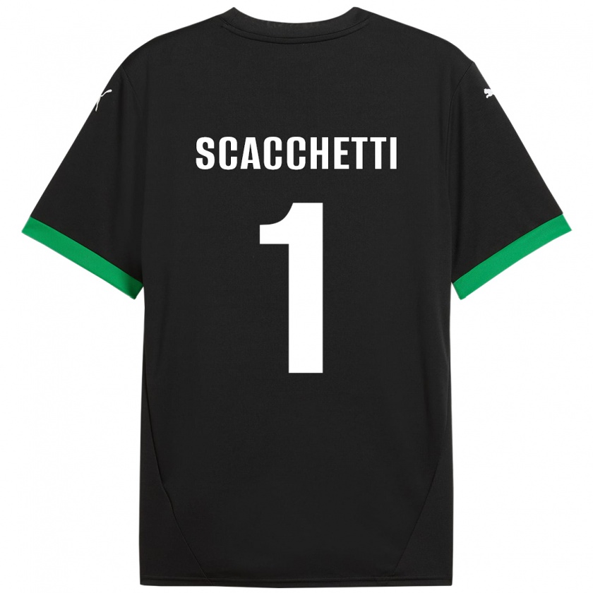 Kandiny Niño Camiseta Alessandro Scacchetti #1 Negro Verde Oscuro 1ª Equipación 2024/25 La Camisa México