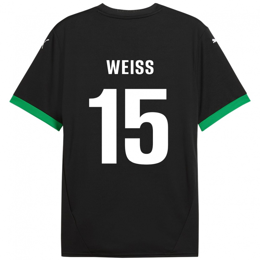 Kandiny Niño Camiseta David Weiss #15 Negro Verde Oscuro 1ª Equipación 2024/25 La Camisa México