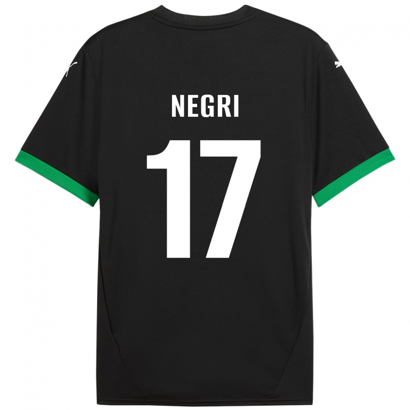 Kandiny Niño Camiseta Gabriele Negri #17 Negro Verde Oscuro 1ª Equipación 2024/25 La Camisa