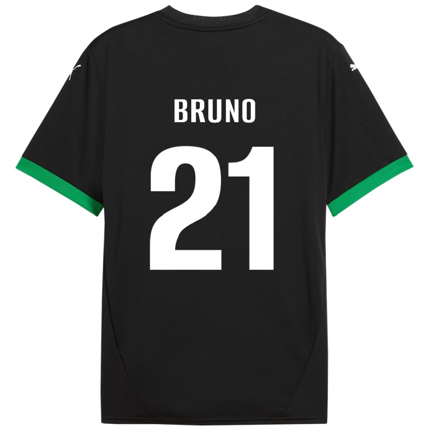 Kandiny Niño Camiseta Kevin Bruno #21 Negro Verde Oscuro 1ª Equipación 2024/25 La Camisa