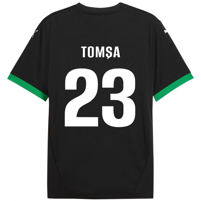 Kandiny Niño Camiseta Troy Tomșa #23 Negro Verde Oscuro 1ª Equipación 2024/25 La Camisa