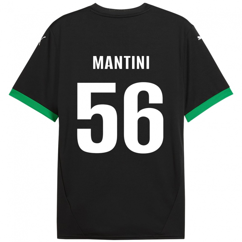 Kandiny Kinderen Raffaele Mantini #56 Zwart Donkergroen Thuisshirt Thuistenue 2024/25 T-Shirt