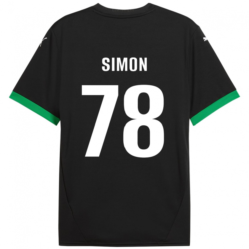 Kandiny Kinderen Bénédicte Simon #78 Zwart Donkergroen Thuisshirt Thuistenue 2024/25 T-Shirt België