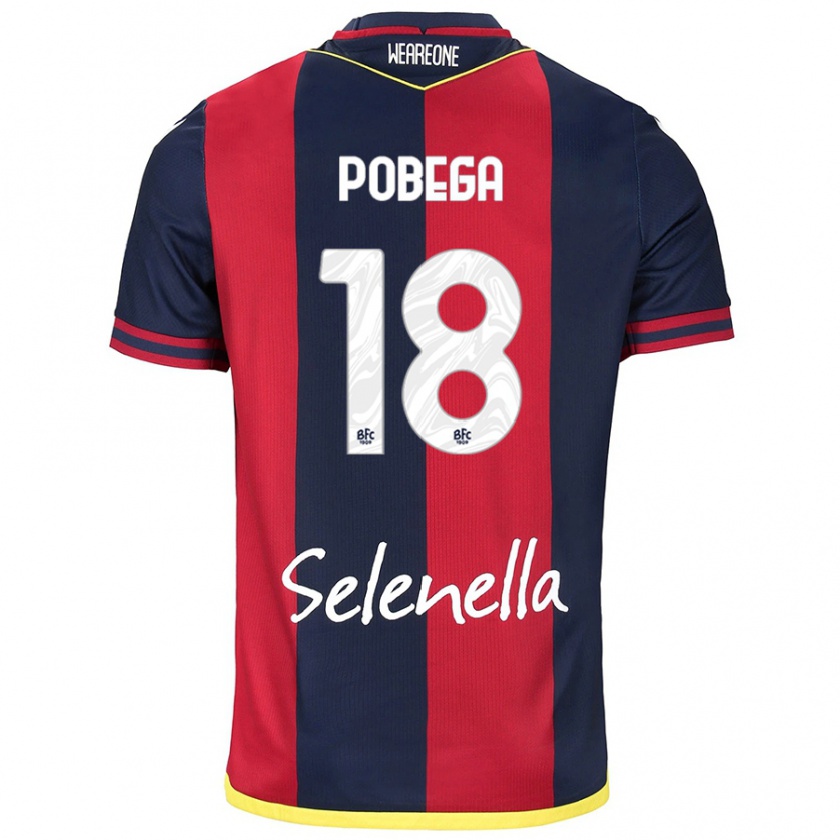 Kandiny Bambino Maglia Tommaso Pobega #18 Rosso Blu Reale Kit Gara Home 2024/25 Maglietta