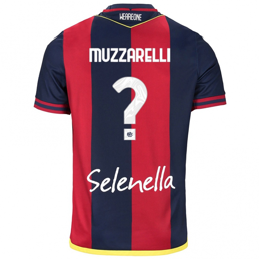 Kandiny Bambino Maglia Lorenzo Muzzarelli #0 Rosso Blu Reale Kit Gara Home 2024/25 Maglietta