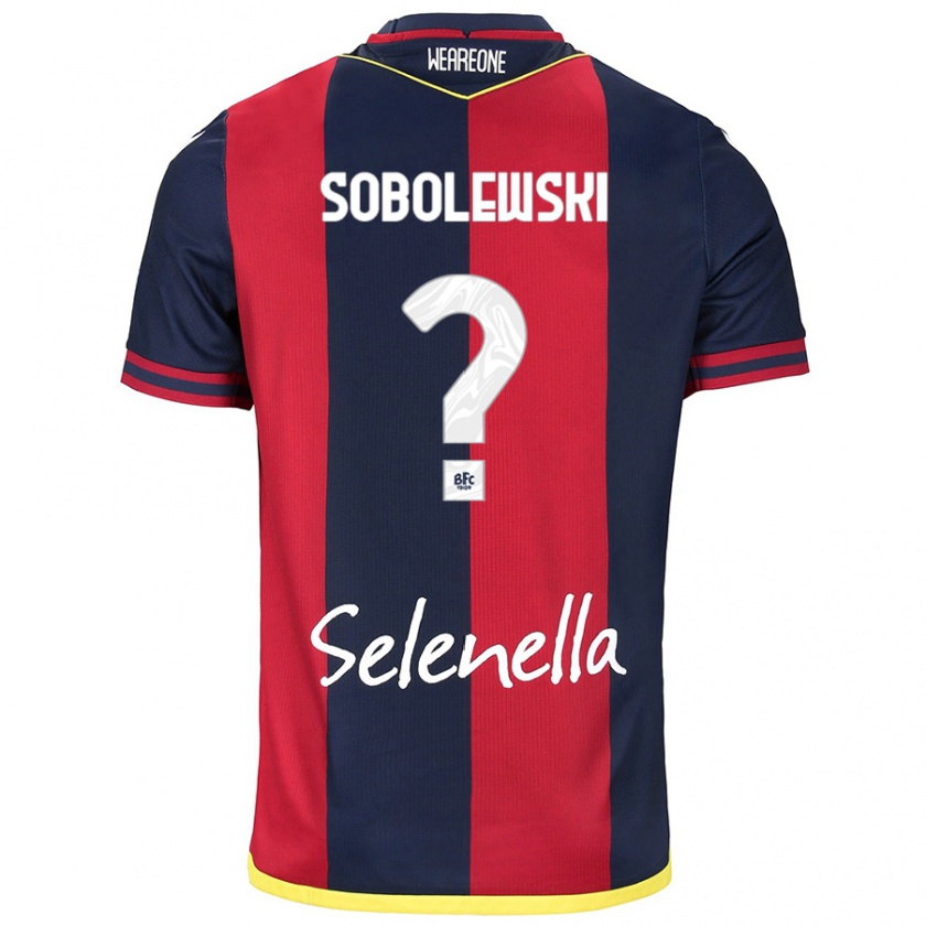 Kandiny Bambino Maglia Konrad Sobolewski #0 Rosso Blu Reale Kit Gara Home 2024/25 Maglietta