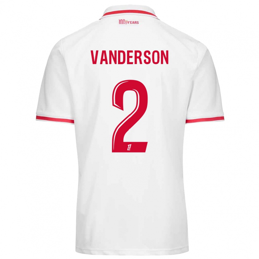 Kandiny Kinderen Vanderson #2 Wit Rood Thuisshirt Thuistenue 2024/25 T-Shirt België