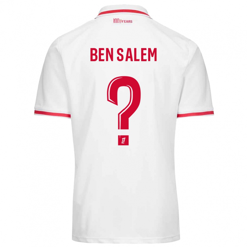 Kandiny Kinderen Oualid Ben Salem #0 Wit Rood Thuisshirt Thuistenue 2024/25 T-Shirt België