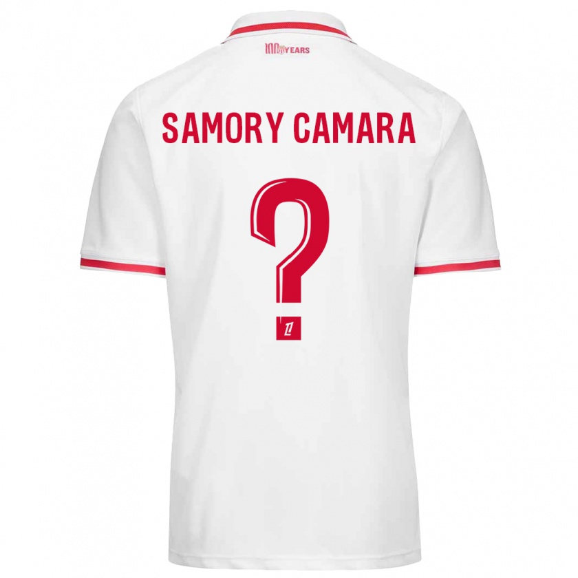 Kandiny Kinderen Verges Samory Camara #0 Wit Rood Thuisshirt Thuistenue 2024/25 T-Shirt België