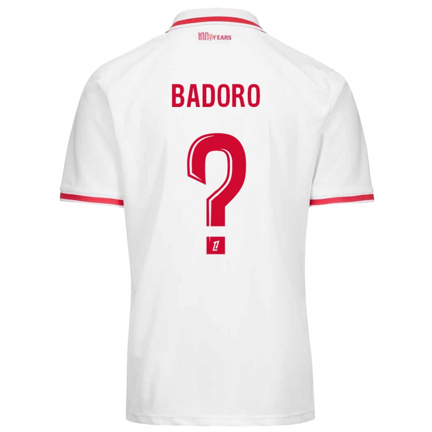 Kandiny Niño Camiseta Chaihane Badoro #0 Blanco Rojo 1ª Equipación 2024/25 La Camisa