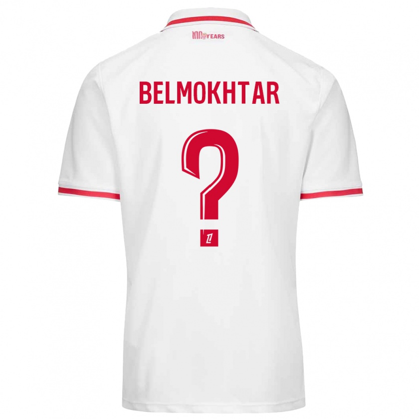 Kandiny Niño Camiseta Ilies Belmokhtar #0 Blanco Rojo 1ª Equipación 2024/25 La Camisa