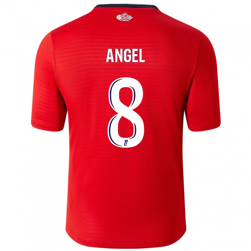 Kandiny Niño Camiseta Angel Gomes #8 Rojo Blanco 1ª Equipación 2024/25 La Camisa