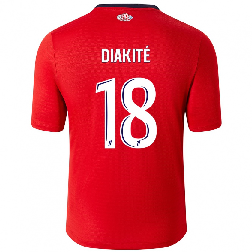 Kandiny Bambino Maglia Bafodé Diakité #18 Rosso Bianco Kit Gara Home 2024/25 Maglietta